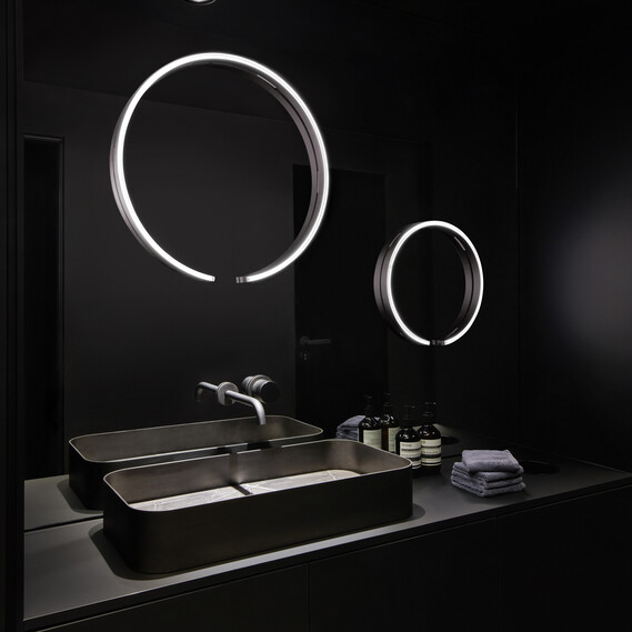 Mirror light bathroom round design